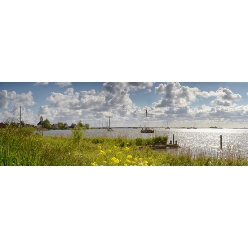 Trein sociaal spelen Fotobehang Durgerdam panorama Buiten IJ met steiger aan het water